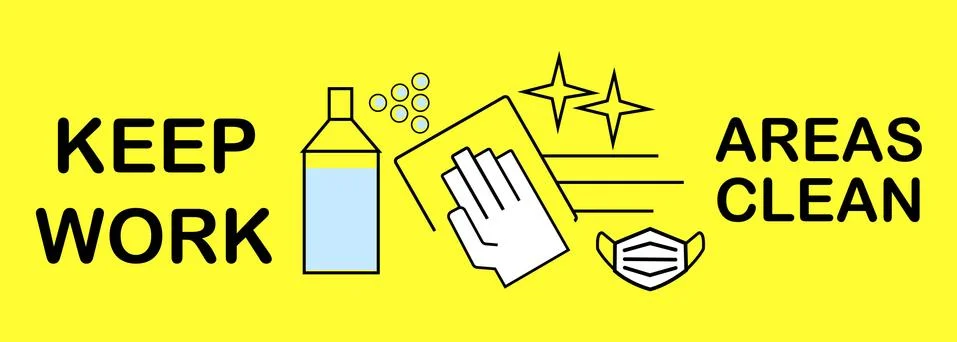 Keep work area clean Stock Illustration