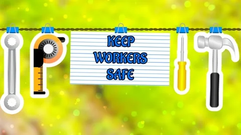 Keep workers safe Swinging massage for first may labour day Stock Footage 237757936