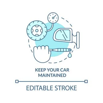 Keep your car maintained turquoise concept icon Stock Illustration