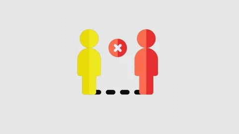 Keep your distance 4K alpha channel video Stock Footage 140927268