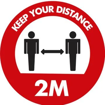 Keep your distance floorgraphics 2mt Illustrazione stock