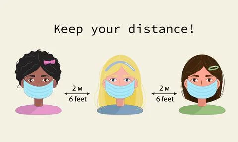 Keep your distance Stock Illustration