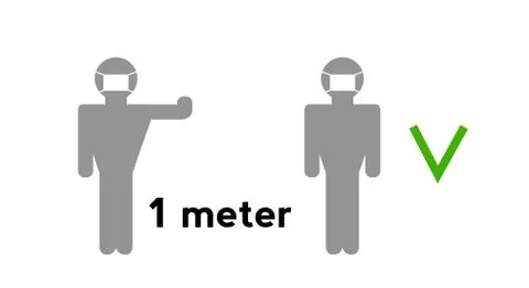 Keep your distance when you meet. Safety when communicating with other people Stock Illustration