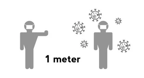 Keep your distance when you meet. Safety when communicating with other people Stock Illustration