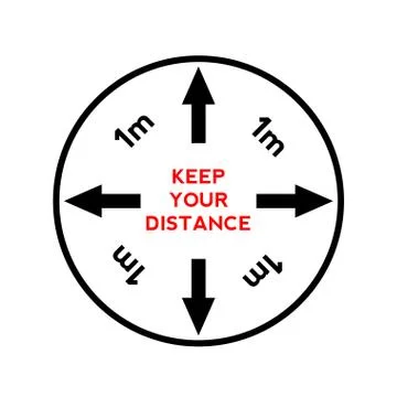 Keep your distance when you meet. Safety when communicating with other people Stock Illustration