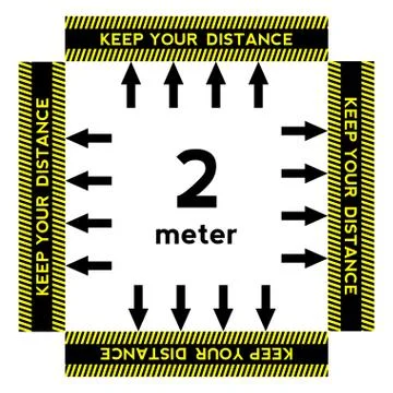 Keep your distance when you meet. Safety when communicating with other people Stock Illustration