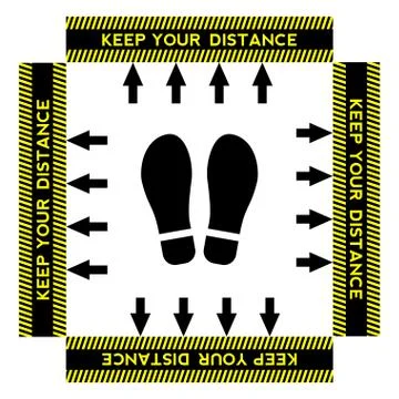 Keep your distance when you meet. Safety when communicating with other people Stock Illustration