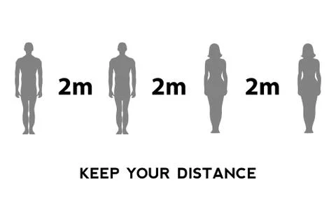 Keep your distance when you meet. Safety when communicating with other people Stock Illustration