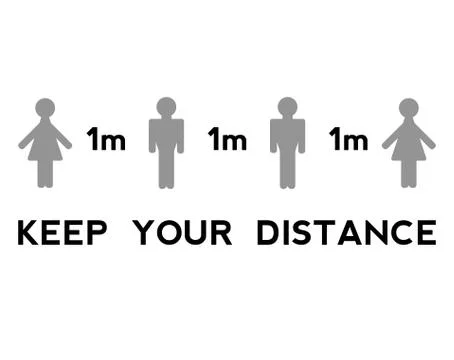 Keep your distance when you meet. Safety when communicating with other people Stock Illustration