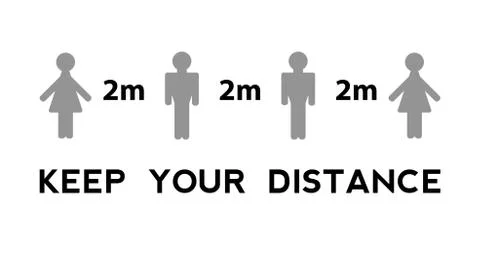 Keep your distance when you meet. Safety when communicating with other people Stock Illustration