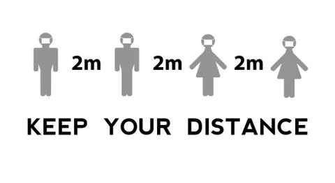 Keep your distance when you meet. Safety when communicating with other people Stock Illustration