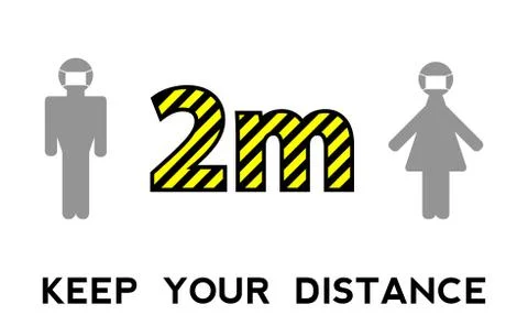 Keep your distance when you meet. Safety when communicating with other people Illustrazione stock