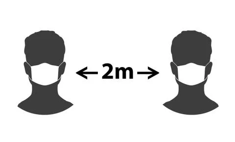 Keep your distance when you meet. Safety when communicating with other people Stock Illustration