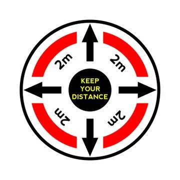 Keep your distance when you meet. Safety when communicating with other people Illustrazione stock