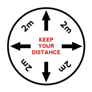 Keep your distance when you meet. Safety when communicating with other people Stock Illustration