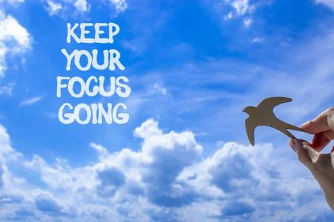 Keep your focus going symbol. Concept words Keep your focus going. Beautifu.. 스톡 사진