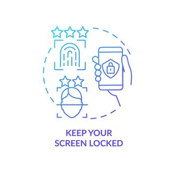 Keep your screen locked blue gradient concept icon Stock-Illustration