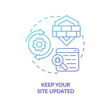 Keep your site updated blue gradient concept icon Stock Illustration