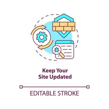 Keep your site updated concept icon Stock Illustration