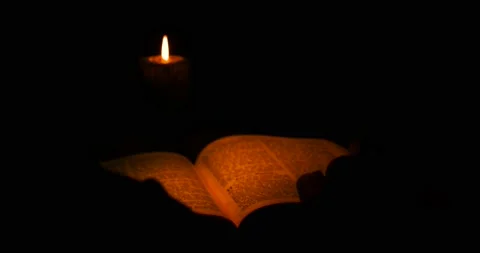 The Keeper Of The Castle In Ancient Times Reads Ancient Scriptures With A Burnin Stock Footage 146071453