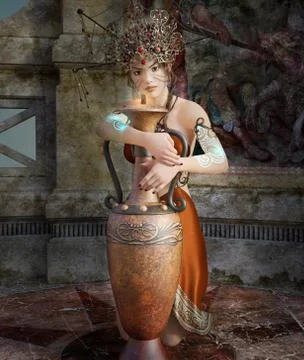 The keeper of Pandora's box Stock Illustration