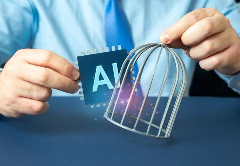 Keeping AI under control. Limiting the freedom and morality of artificial i.. Foto stock