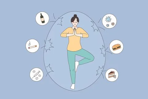 Keeping balance and healthy lifestyle concept Stock Illustration