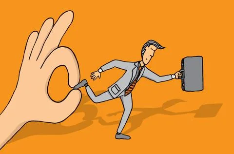 Keeping businessman from progressing Stock Illustration