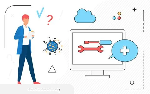 Keeping privacy and data security computer settings Stock Illustration