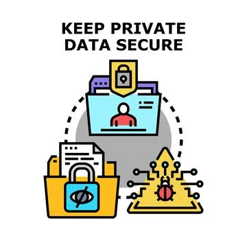 Keeping private data secure, digital information protection Stock Illustration