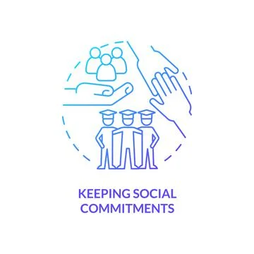 Keeping social commitments blue gradient concept icon Stock Illustration