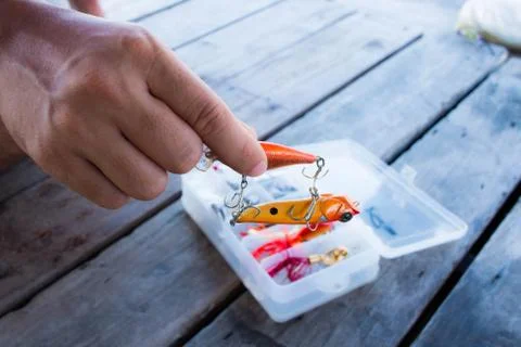 Keeping spinning bait Stock-Fotos