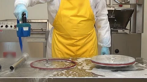 Keeping Things Clean Professional Kitchen Equipment Disinfecting 库存影片 320796925