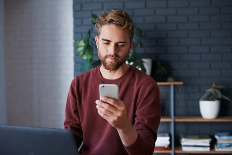 Keeping in touch with the office Stock Photos