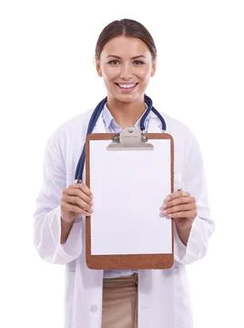 Keeping track of her patients progress. Portait of a beautiful young woman Stock Photos