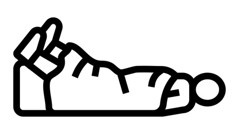 Keeping the victim warm first aid line icon animation Stock Footage 326123848