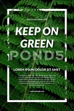 KeepOnGrA flyer for Keep on Green Template. Natural Elements and Texteen PSD Template