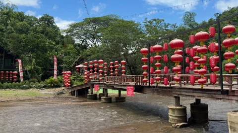 Keeterr Riverside Resort in Mae Ramat District, Thailand, offers a peaceful Stock Footage 346806740