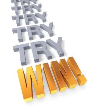 Keey trying to win Stock Illustration