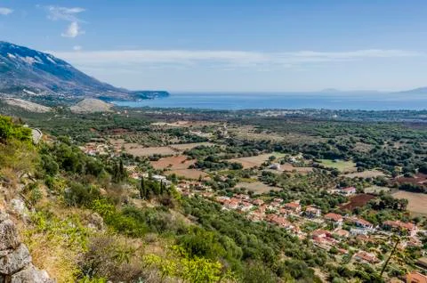 Kefalonia panoramic view Stock Photos