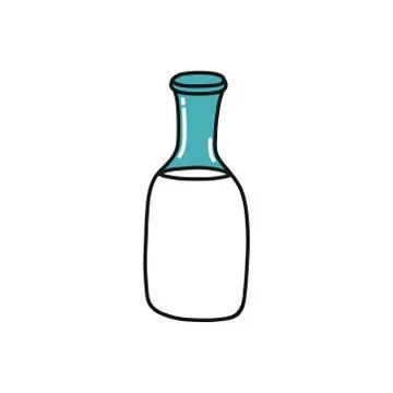 Kefir doodle icon, vector color line illustration Illustrazione stock