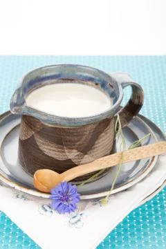 Kefir in jug Stock Photos