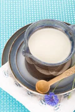 Kefir in jug Stock Photos