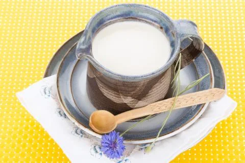 Kefir in jug Stock Photos