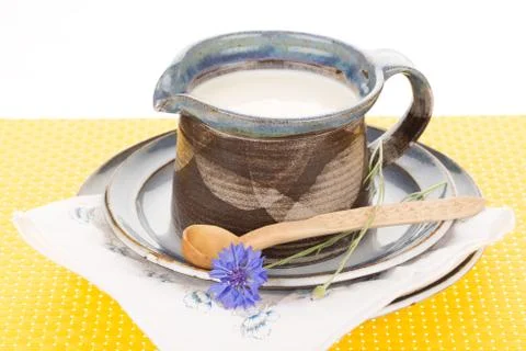 Kefir in jug Stock Photos