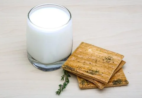 Kefir with pastry Stock Photos