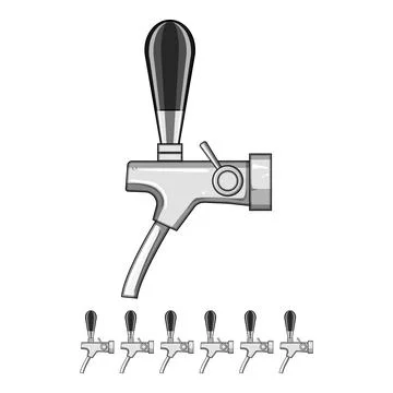 Keg beer tap cartoon vector graphic Stock Illustration
