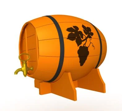 Keg with a wine # 6 Stock Illustration