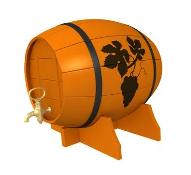 Keg with a wine # 7 Stock Illustration