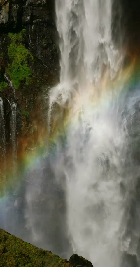 Kegon Falls with a Rainbow from the Observation Deck Video stock 332374824
